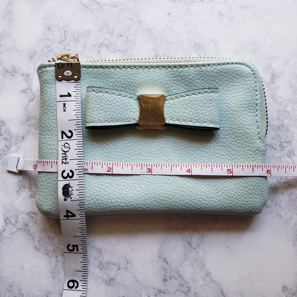 Coin Purse Wallet Light Blue Bow 6"x4" - Picture 7 of 7